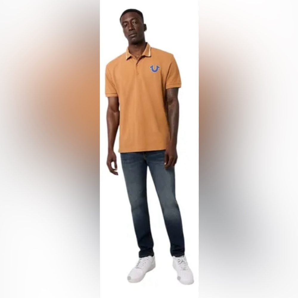 True Religion Men’s Buddha Logo Polo Shirt 100%‎ Cotton